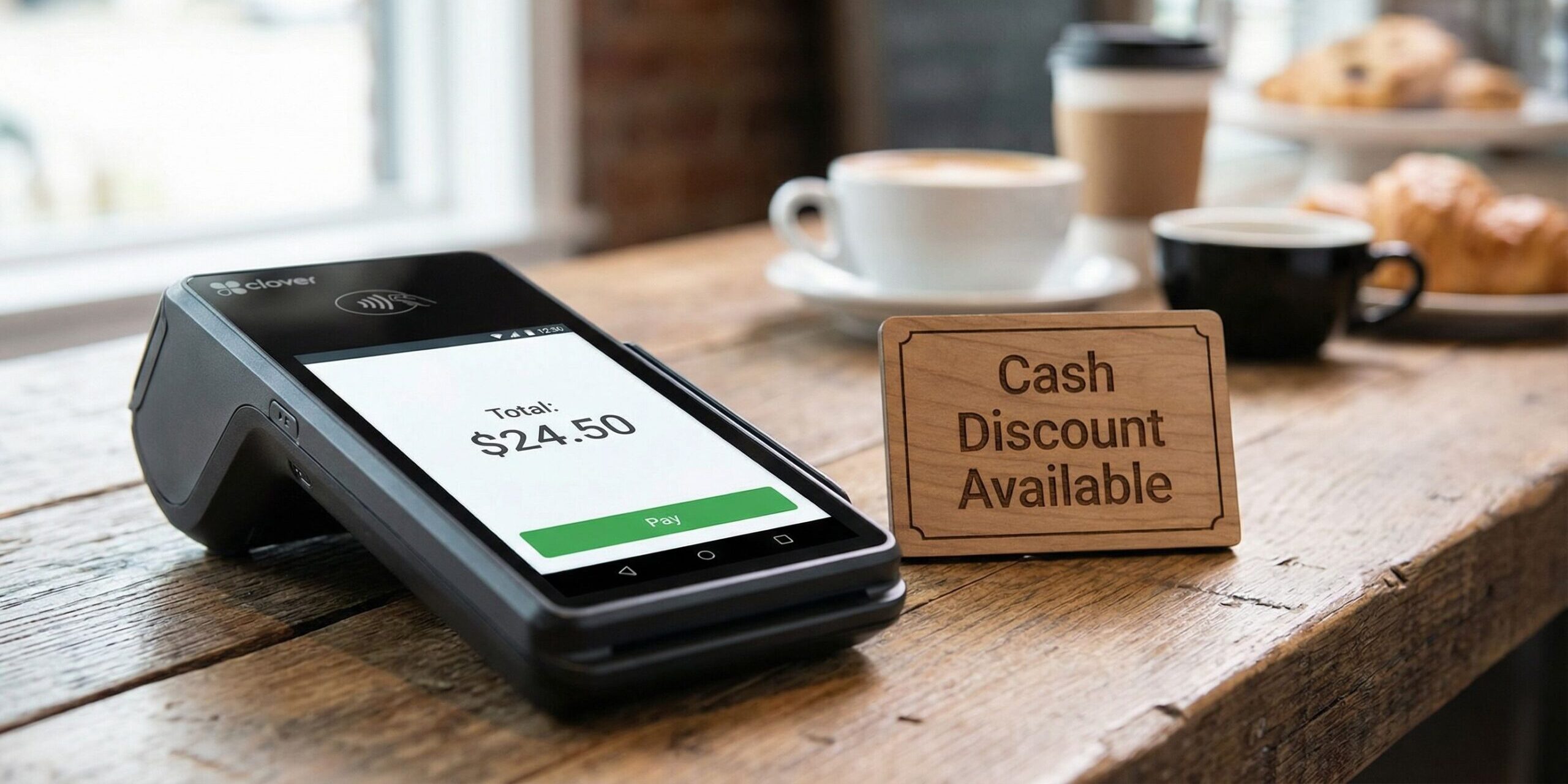 Clover payment terminal displaying clear pricing for customers.